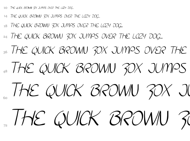 SF Burlington Script font waterfall